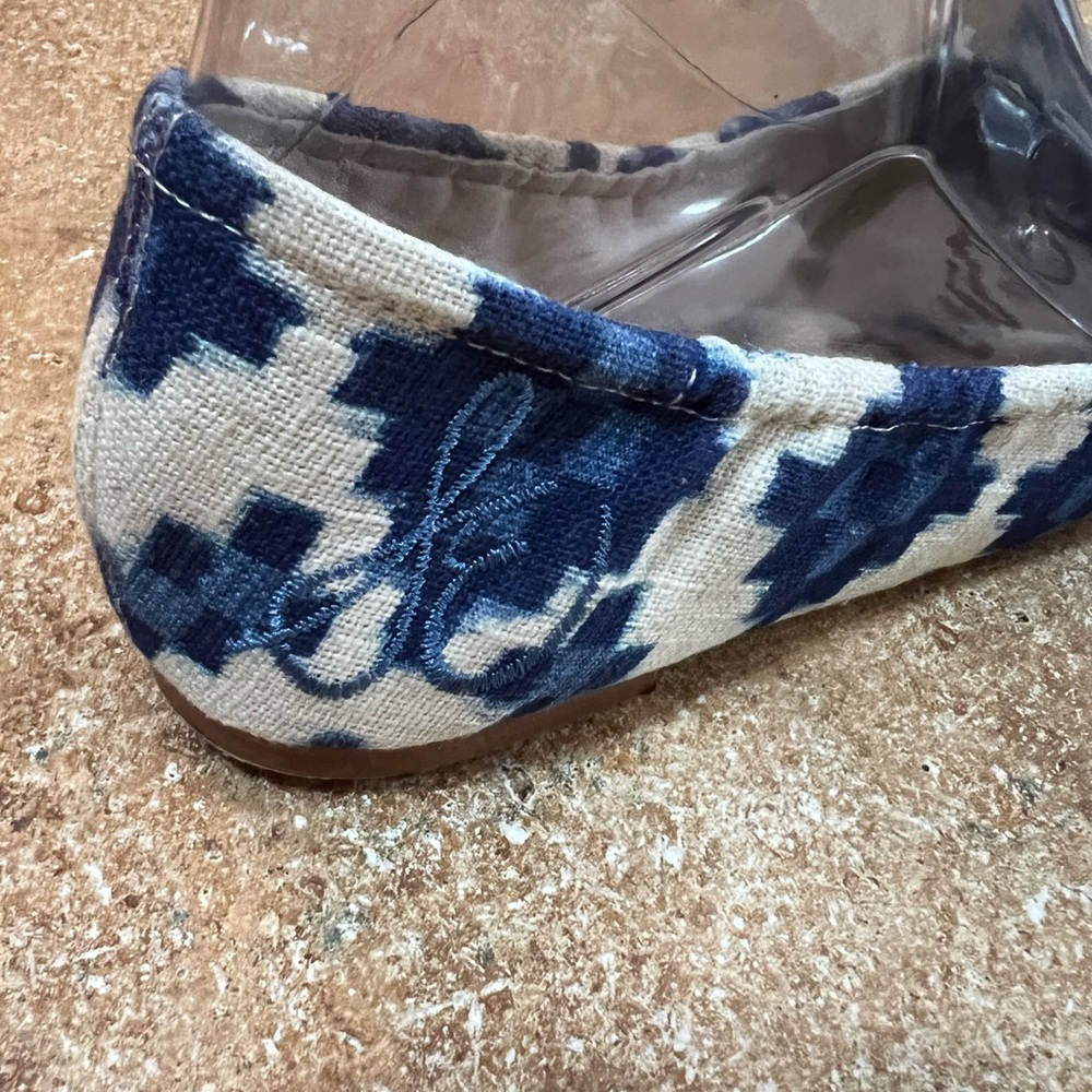 Sam Edelman Felicia Ballet Flat Blue/White Okat Print Size 6.5M - Picture 5 of 9